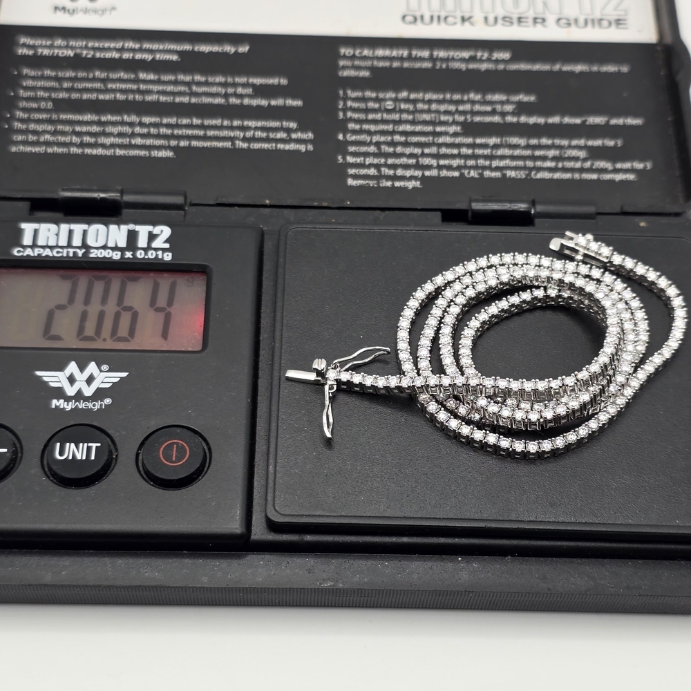 2.5mm 20 Inch Genuine Moissanite Tennis Chain - Picture 7 of 16